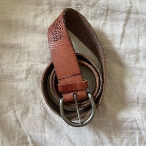 Genuine brown leather belt